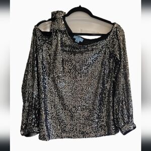 Cece One Shoulder Sequin Top